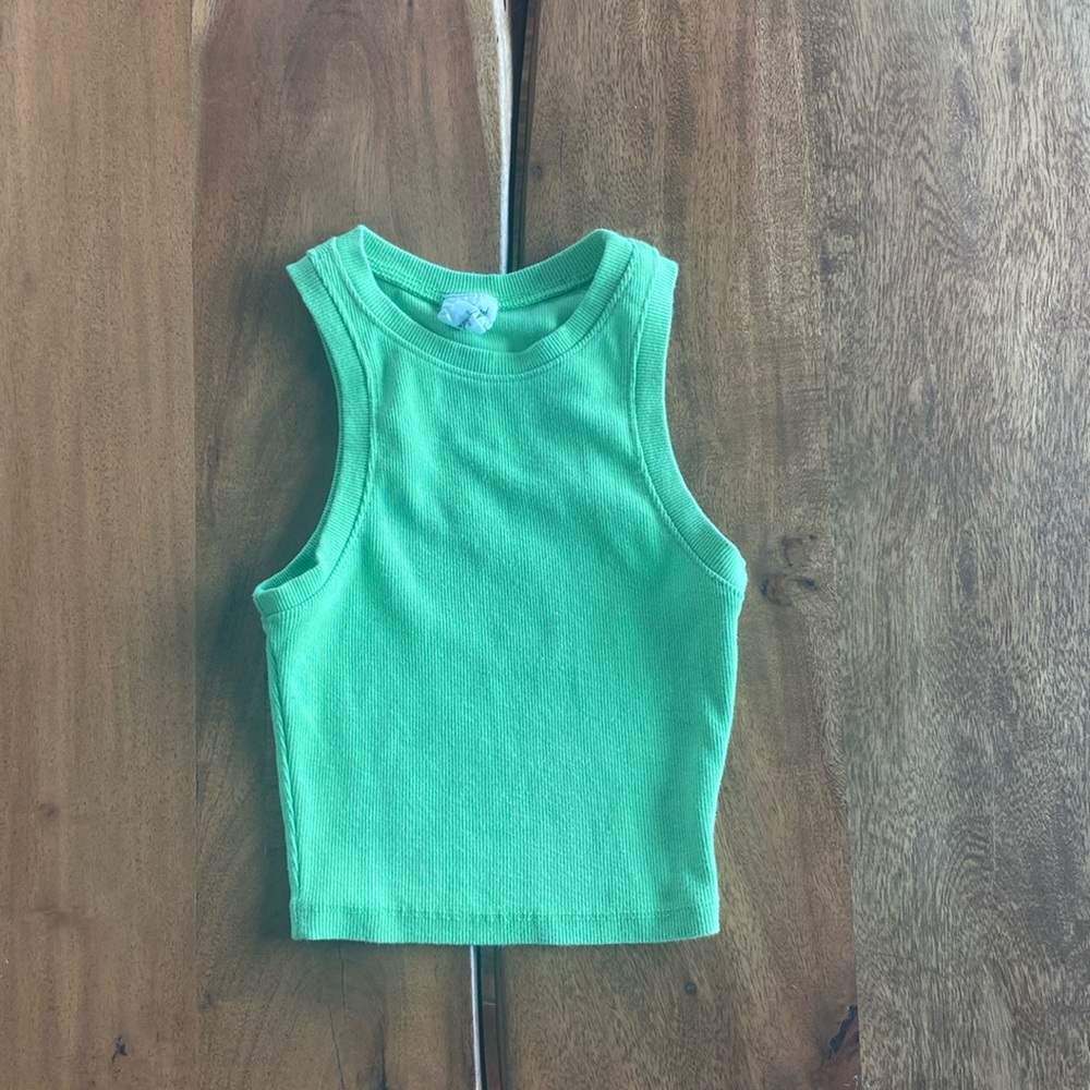 Neon green cropped tank